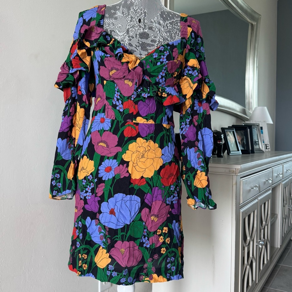 FARM Rio Colorful Floral Long Sleeve Dress - Picture 7 of 16